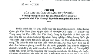 CHỈ THỊ CỦA BAN THƯỜNG VỤ ĐẢNG ỦY TẬP ĐOÀN Về tăng cường sự lãnh đạo của Đảng đối với công tác cựu chiến binh Việt Nam tại Tập đoàn trong tình hình mới